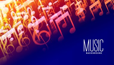 müzik notaları renkli poster tasarımı