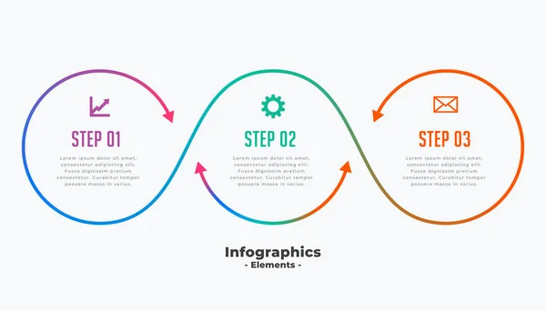 Stylowy Trójstopniowy Biznesowy Szablon Infograficzny — Wektor stockowy