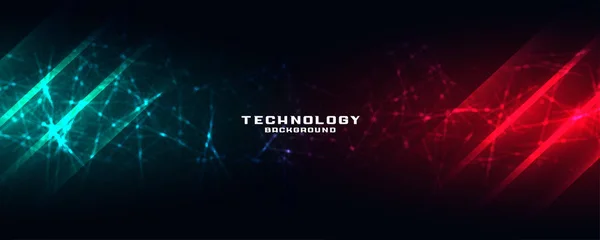 Technology Banner Network Mesh — Stock Vector