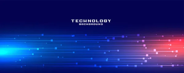 Dynamische Technologie Linien Banner Design — Stockvektor