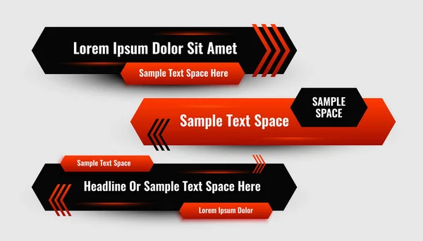 Soyut Kırmızı Alt Üçüncü Geometrik Modern Pankart Tasarımı — Stok Vektör