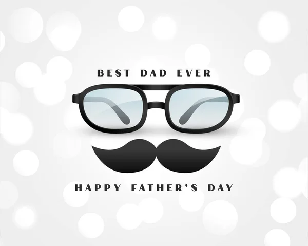 Реалистичные Счастливые Отцы День Карты Белом Фоне Боке — стоковый вектор