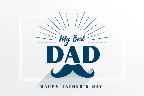 Mejor Papá Padre Día Saludo Plano — Vector de stock