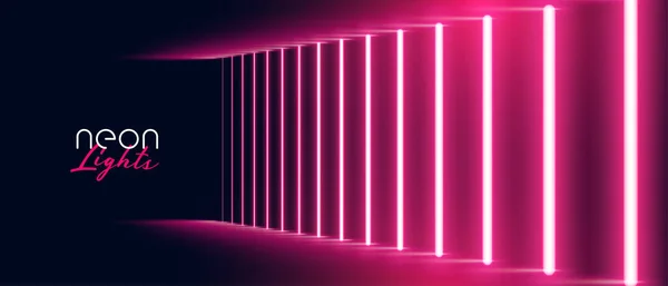 Неонове Світло Ефект Шлях Червоний Банер Дизайн — стоковий вектор