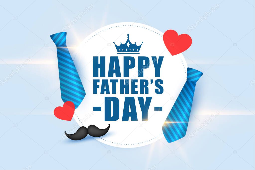 realistic happy fathers day greeting with hearts