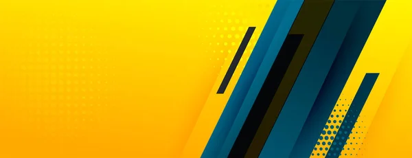 Banner Amarelo Abstrato Com Formas Geométricas —  Vetores de Stock