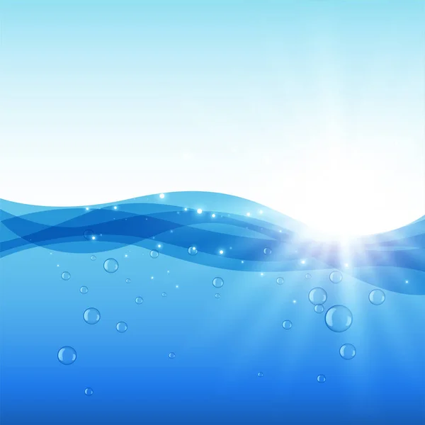 Aqua Wasser Mit Sonnenlicht Hintergrund — Stockvektor