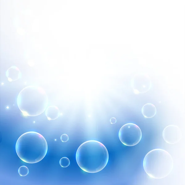 Water Bubbles Shiny Glowing Background — Stock Vector