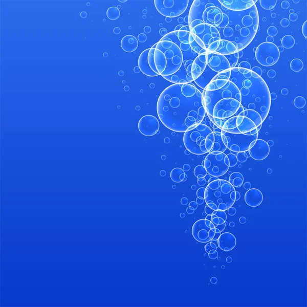 Burbujas Agua Flotantes Sobre Fondo Azul — Vector de stock