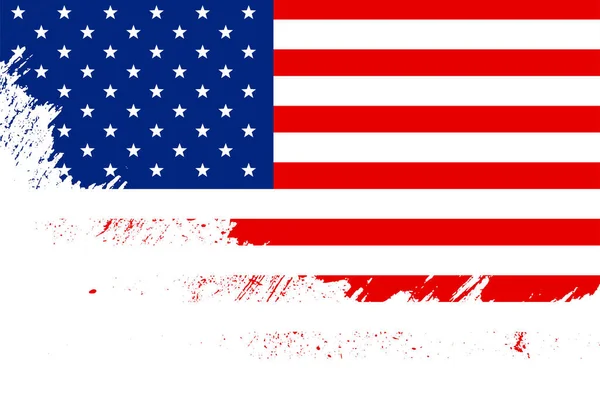 American Flag Background Grunge Style — Stock Vector