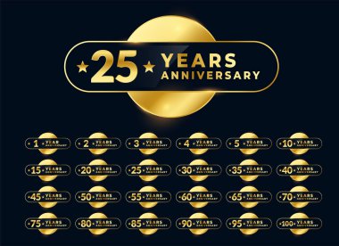 Evlilik yıldönümü etiketleri amblem tasarımı