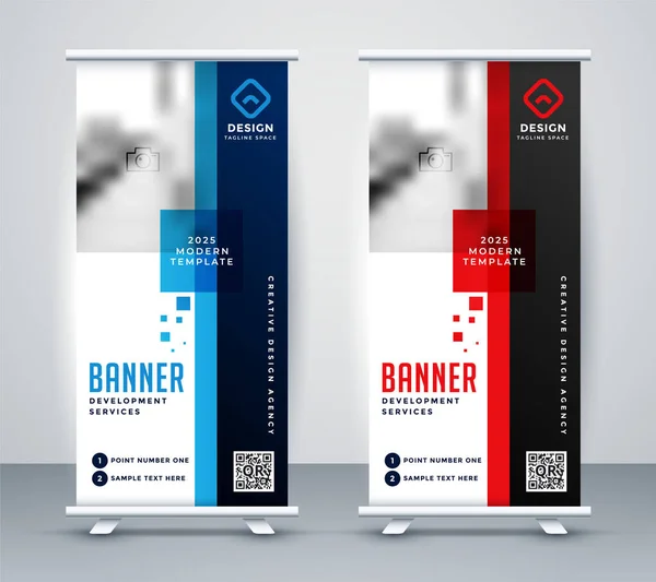 Stylowy Roll Samodzielny Baner Design — Wektor stockowy