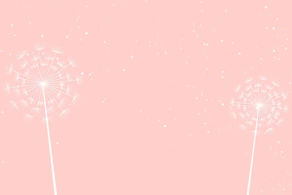 Pastell Hintergrund Mit Löwenzahn Blume Samen — Stockvektor