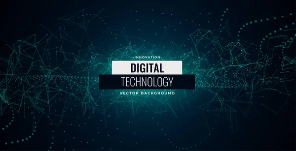 Tecnología Digital Partículas Caos Líneas Fondo — Vector de stock