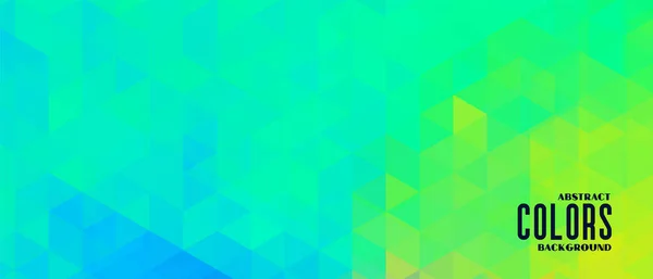 Conception Bannière Triangles Verts Turquoise Lumineux — Image vectorielle