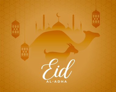 Kurban Bayramı dini kutlama kartı tasarımı