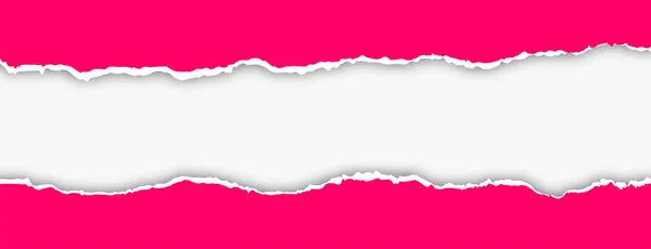 ピンクの引き裂かれた紙効果バナーデザイン — ストックベクタ