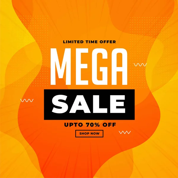 Stilvolles Mega Sale Orange Gelb Banner Design — Stockvektor