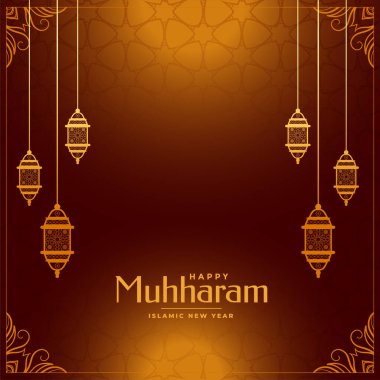 Parlak muharram festivali dekoratif kart tasarımı