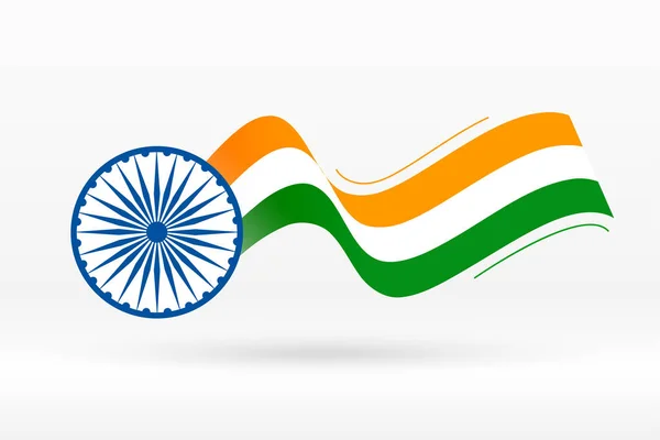 Flag India Creative Wave Style — 图库矢量图片