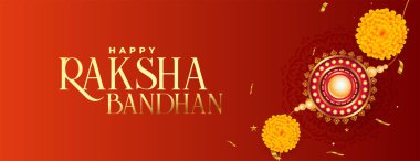 Geleneksel raksha bandhan Gerçekçi rakhi bayrağı Çiçek ve pirinç