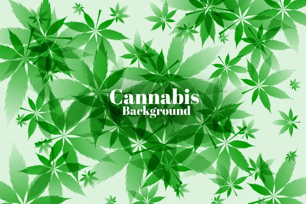 Marijuana Green Leaves Background Design — Stock Vector