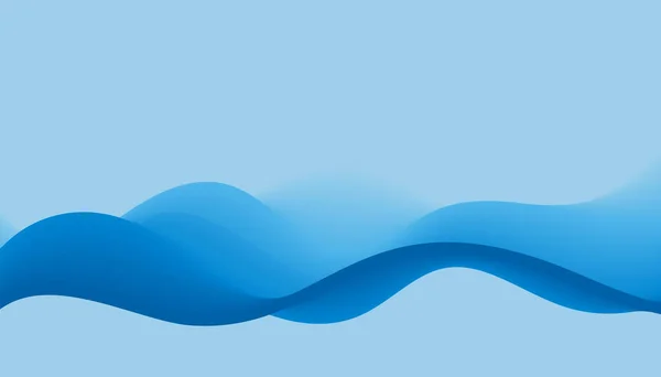 Синій Плавний Потоковий Динамічний Хвильовий Фон — стоковий вектор