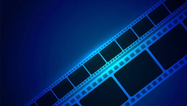 Movie Film Strip Blue Background — Stock Vector