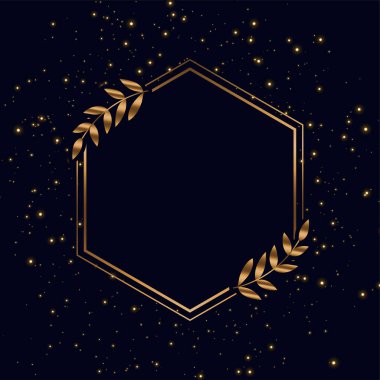 Işıltılı ve yapraklı altın çerçeve