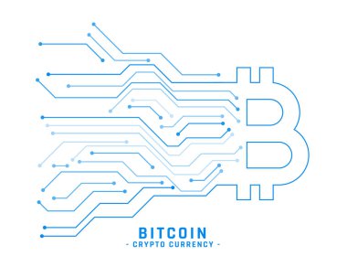 Devre çizgileri ile kripto para birimi bitcoin arkaplanı