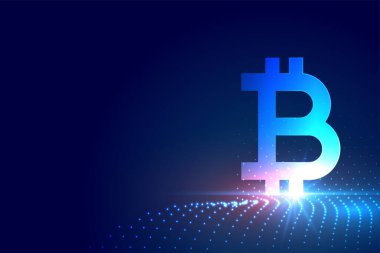Teknoloji arka planında kripto para birimi bitcoin sembolü