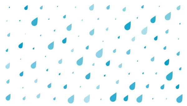 Gouttes Pluie Bleue Sur Fond Blanc — Image vectorielle