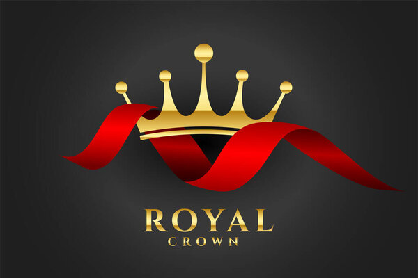 royal crown background with red ribbon