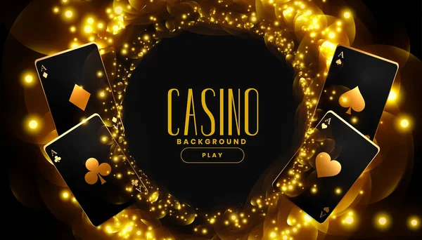 Goldener Casino Hintergrund Mit Spielkarten — Stockvektor