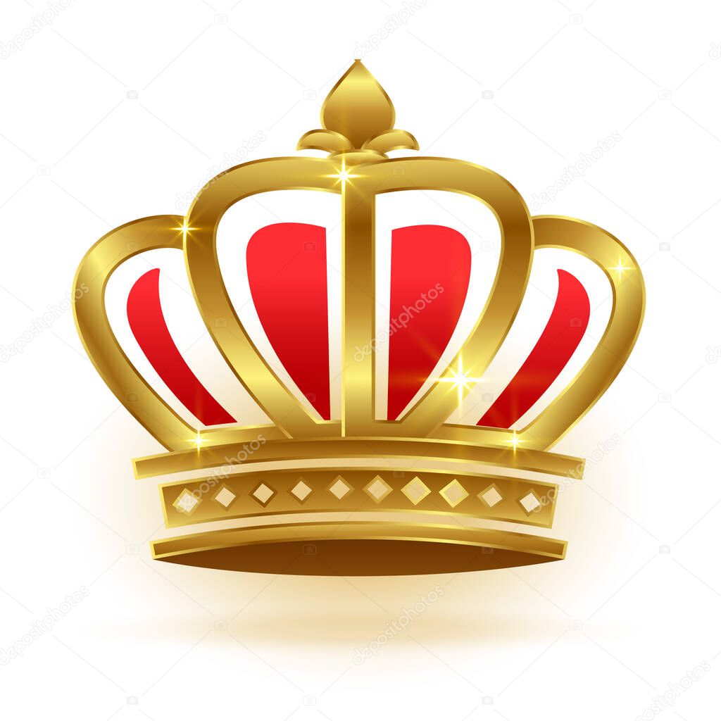 realistic golden crown for king or queen