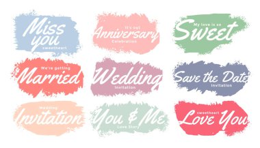 suluboya düğün davetiye etiketleri ayarlandı