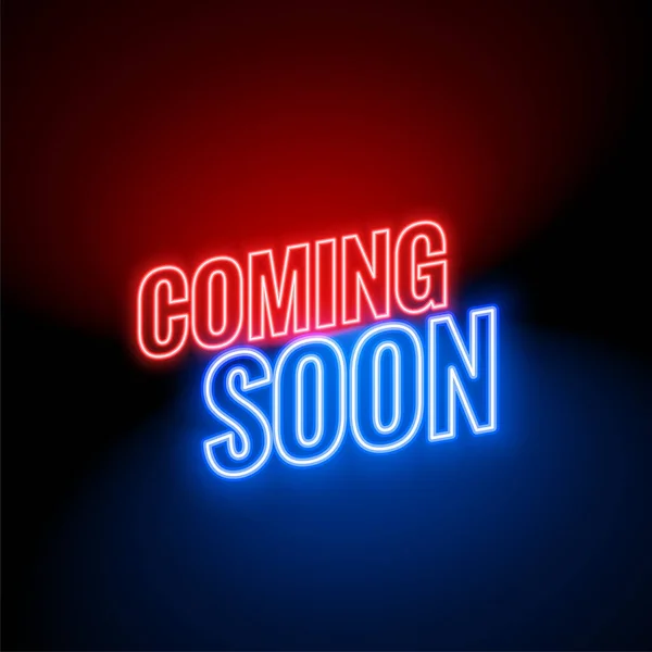 Neon Style Coming Soon Background —  Vetores de Stock