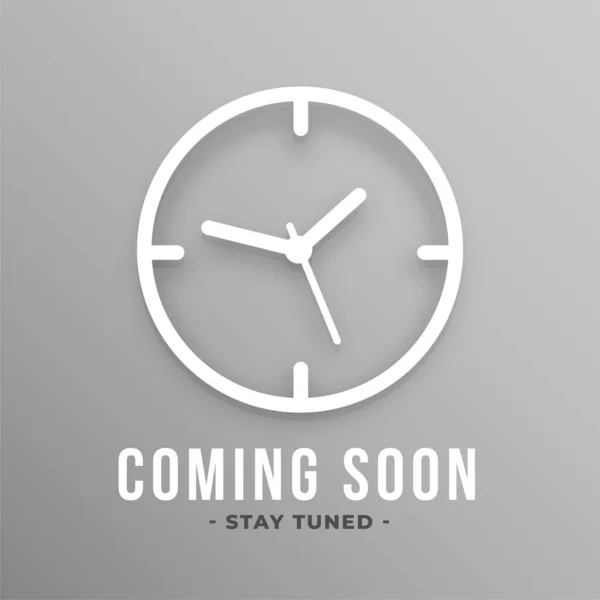 Flat Coming Soon Background Clock — Stock Vector