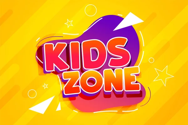 Kids Zone Cartoon Banner Design — Stockvektor