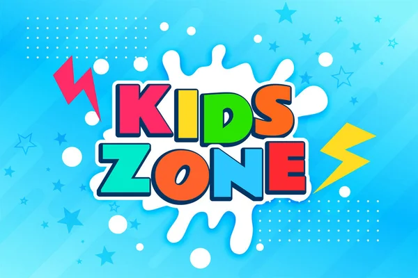 Kids Zone Buntes Banner Design — Stockvektor