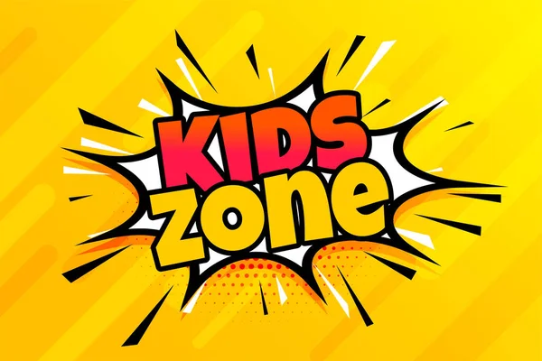 Comic Style Kids Zone Cartoon Background — Stock Vector