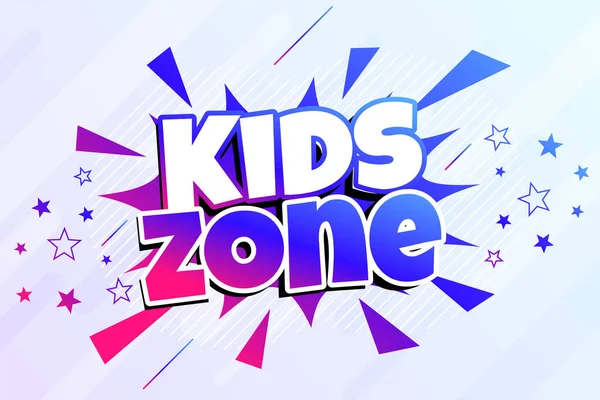 Kids Zone Spaß Spielen Banner Design — Stockvektor