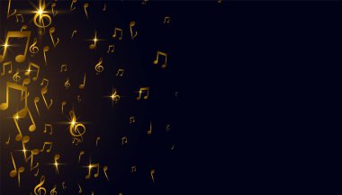 altın müzik notaları arkaplan tasarımı