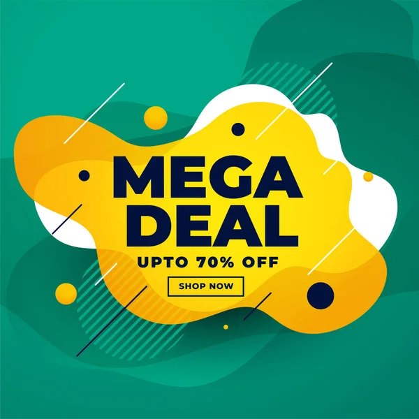 Mega Deal Verkoop Korting Banner Ontwerp — Stockvector