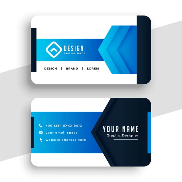 Design Cartão Visita Geométrico Azul Elegante — Vetor de Stock