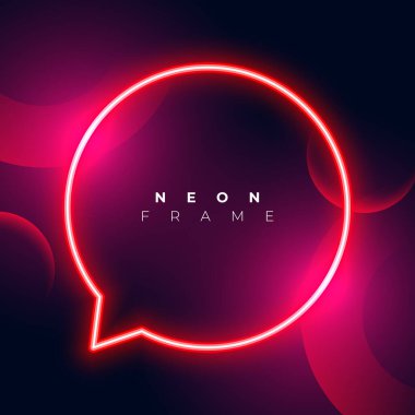 glowing red neon chat bubble with empty space vector