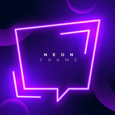 blank purple chat box with neon effect vector 