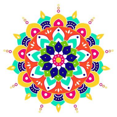 colorful round rangoli mandala pattern background vector