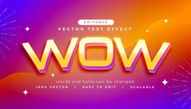 modern wow editable text effect style vector