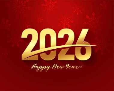 2026 new year winter season snowflake red background vector
